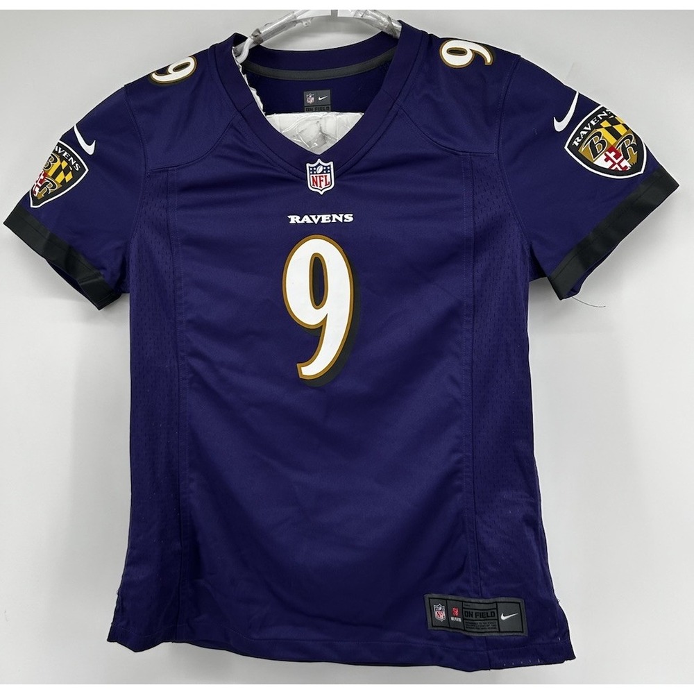 Nike On Field Justin Tucker #9 Baltimore Ravens NFL Jersey Purple Men's Medium